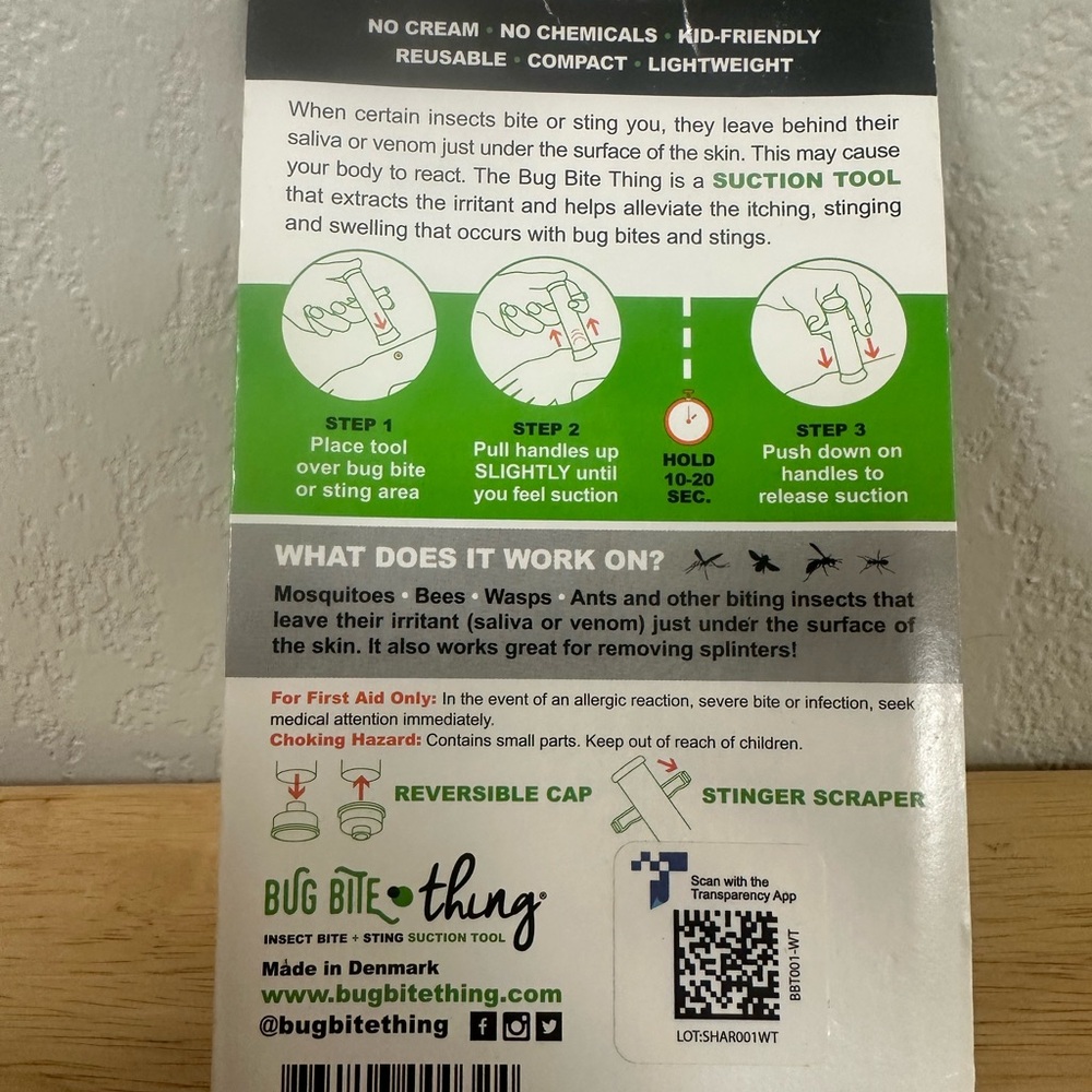 Bug Bite Thing Suction Tool Poison Remover Insect Bite and Sting - 1 Pack NEW - Picture 2 of 2